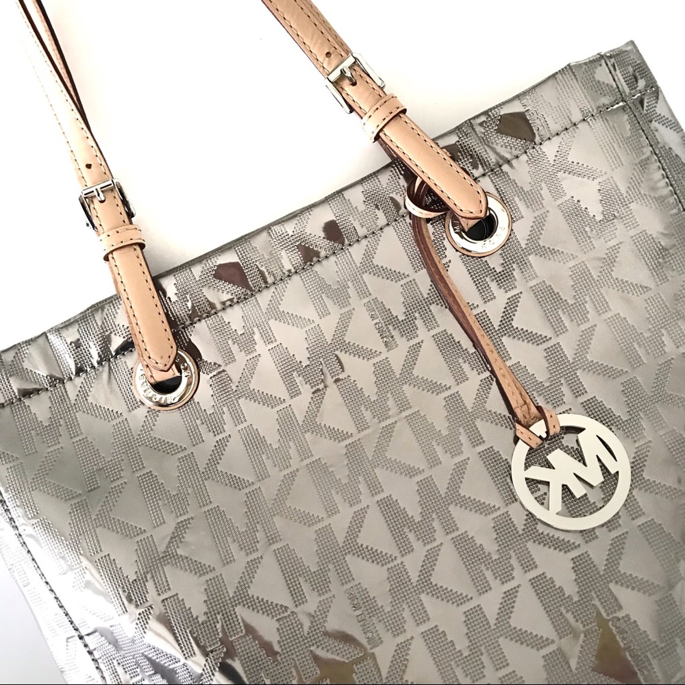 NEW! Michael Kors Signature Mirror Metallic  Tote